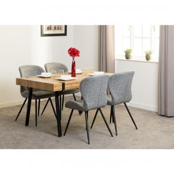 Treviso Dining Table and Quebec Faux Leather Chairs Set