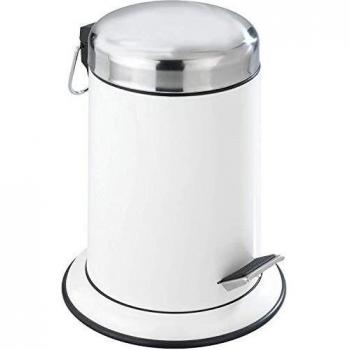 WENKO Treteimer Weiß 3 Liter Edelstahl