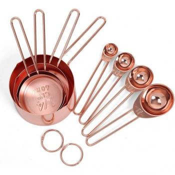 LuxeGold 8‑Pack Measuring Tools – Mirror Polished Stainless Steel