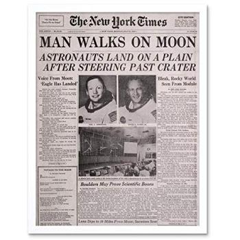 Apollo 11 Historic Newspaper Frame – 12x16