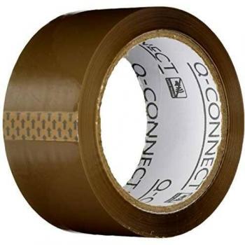 Q-Connect Low-Noise Packaging Tape (50mm x 66m) Buff (Pack of 6) KF04381