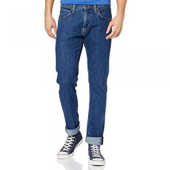 Jean Lee Daren à fermeture éclair Homme, Bleu (Mid Stonewash 44), 34W / 32L