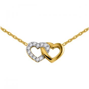 Collier “Besos Dorados” 15×7 mm en Oro de Dos Colores