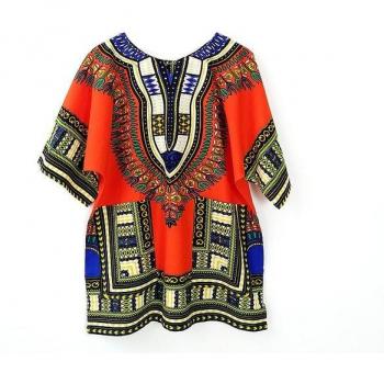 Unisex Korte Mouw Dashiki T-shirt met Afrikaanse Print