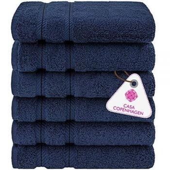 Casa Copenhagen Bella Set de 6 Serviettes de Bain Bleu Marine