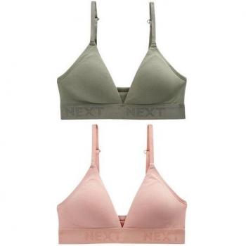 Ensemble de Bralets Triangle Confort Rose Clair et Vert Kaki