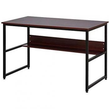 Outsunny Metal Laptop Desk with Storage Shelf