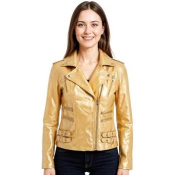 Brando Infinity Gold Bikerjacke für Frauen – Constantia, EU 36/UK 8
