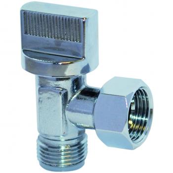 Eckform‑Spleißkopf mit 1/4‑Dreh-Absperrhaken, chromveredert – 12 × 17 mm