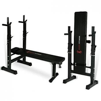 CCLIFE Hantelbank mit verstellbarer Ablage und Dip-Station