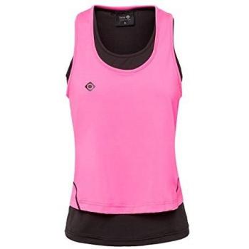 Izas Damen Shirt SUBIA, Ärmellos, Rosa Fluor/Schwarz, XS