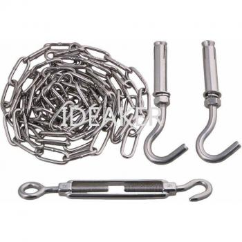 Sistema de Secado al Aire Libre M4x3M 304 Inox Plata 150 kg – Cadena + Carga + Torniquete