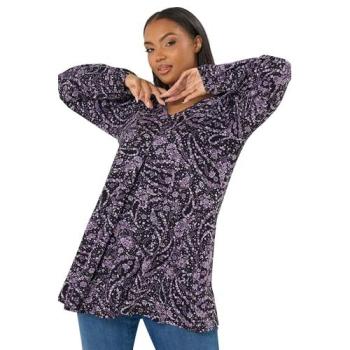 Elegant Paisley Pleated Top – Women, Size 30-32