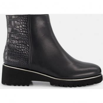 Botines de mujer Latouche en piel con grabado cocodrilo y cuña