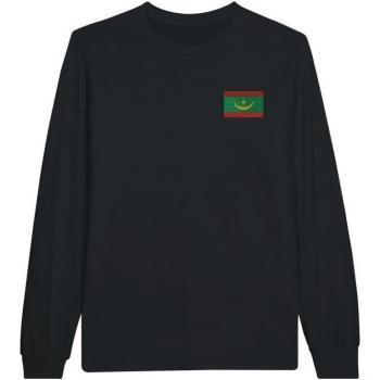 PixelForma Black Long Sleeve Shirt for Men – Mauritania Flag Graphic – Comfort Wear