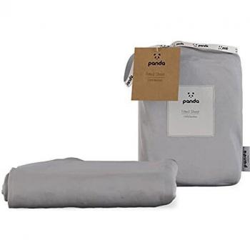 Panda Sustainable Bamboo Fitted Sheet (Quiet Grey, Small Double)