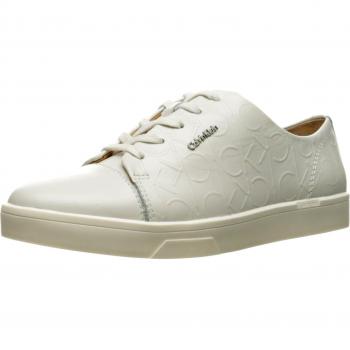 Calvin Klein Imilia Zapatillas de Cuero Nappa, Mujer, Blanco (White)