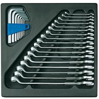 Jeu de clés mixtes Gedore, module ES 2/3, contre-coudées, référence 1500 ES-1 B
