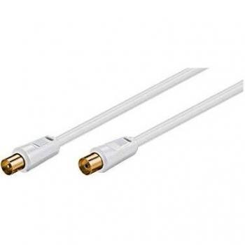 Goobay 67285 Cable Coaxial 5 m – Blanco (Conector Oro)
