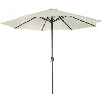 Sombrilla de jardín ø250 cm, protección uv 30+, con manivela, poliéster, color a elegir, parasol octogonal para terraza, balcón, patio, beige