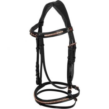 Supreme Snaffle Rose Gold Testiera Inglese in Cuoio con Filetto Oro Rosa