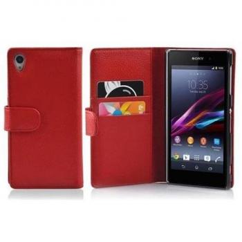 Funda Tarjetero Sony Xperia Z1 en Rojo