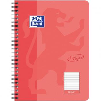 Oxford Touch Collegeblock B5 liniert, mit Rand links, 80 Blatt, koralle