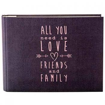 Goldbuch 47085: Wedding Memory Book „All You Need Is Love“ – 50 Seiten, grauer Strukturpapier‑Einband