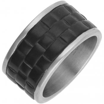 Esprit Herren Fingerring Edelstahl Schwarz/Silber Fibre ESRG11474C, Ringgröße: 60