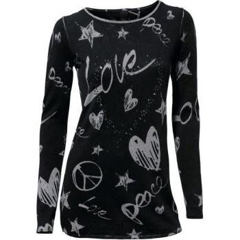 Heine Strickpullover »Print-Pullover« schwarz