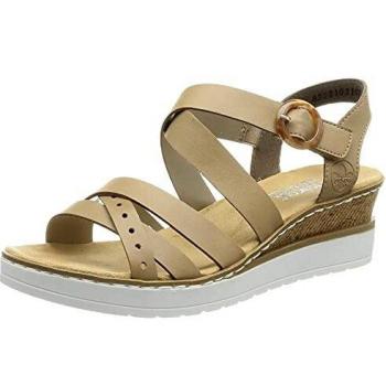 Rieker V3841 Damen-Sandalette – Beigeton, 40 EU
