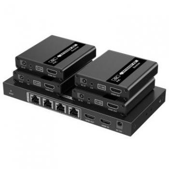 Amplificatore HDMI 4 vie con Extender su Cavo di Rete 4K fino a 70 metri