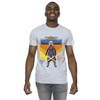 Star Wars Men's The Mandalorian Jedi Ahsoka Tano T-Shirt, Sport Grey, Large