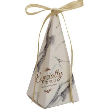 50Pcs Ribboned Pyramid Candy Boxes for Wedding and Birthday Favors DC120