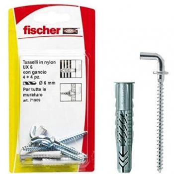 Tasselli con gancio Fischer 4 pz