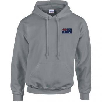 PixelForm Australia Flag Hooded Sweatshirt, Grey, Long Sleeves