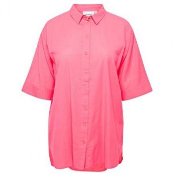 Kurzärmelige Fransa Bluse FPMaddie, Damen, 52, Rosa Camellia Rose, 90 % Baumwolle, 10 