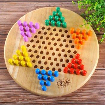 Children's Wooden Checkers Set