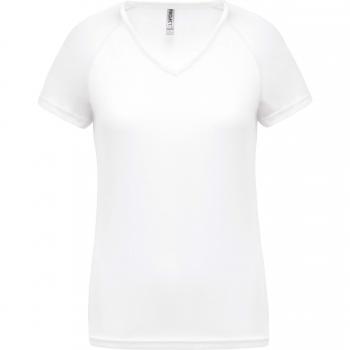 Proact Sport Damen T-Shirt mit V-Ausschnitt Weiß