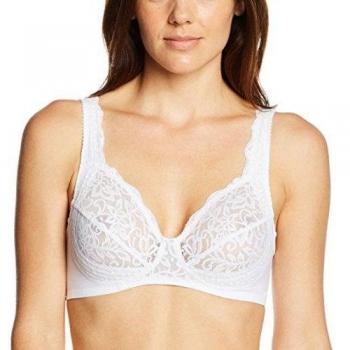 Reggiseno Sin Aros Lovable Lov'ring Pizzo, Parte de Arriba de Bikini Para Mujer, Blanco