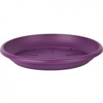 Piatto spazzato in ceramica viola per vaso, 25 cm, confezione da 5