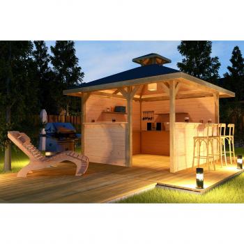 WEKA Festdach‑Pavillon „Gartenoase“ – 380 × 380 cm, beige Natur