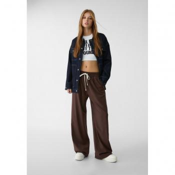 Pantaloni con Laccio Marrone M di Stradivarius