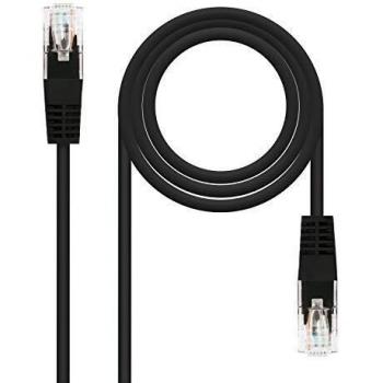 CABLE RED LATIGUILLO RJ45 CAT.6 UTP AWG24, 0.30M NEGRO NANOCABLE