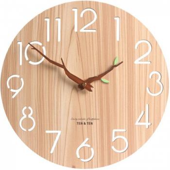 Hollow Wood 3‑D Wall Clock, 12‑Inch Modern Nordic Decor for Kid’s Space and Kitchen