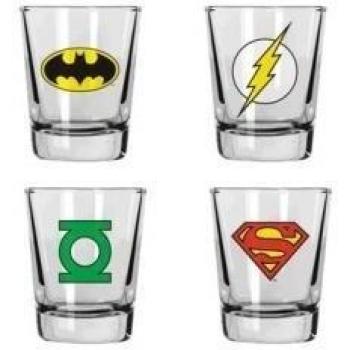 SET 4 MINI VASOS LOGOS DC COMICS