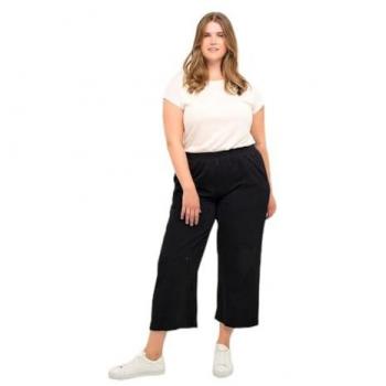 KAFFE Curve Nana Culotte – Schlichte schwarze Damenhose