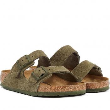 Birkenstock Sandales Arizona Kaki Thym en daim
