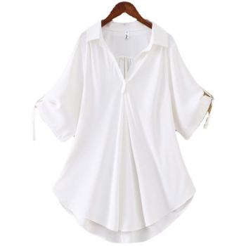 T-shirt Fianao Femme, Col V, Style Shopping, 3XL