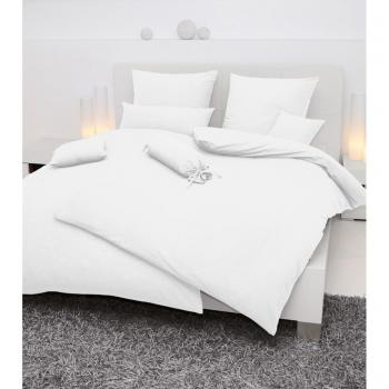 Janine Mako‑Soft Seersucker Bettwäsche Paket 135×200 cm & Kissenbezug 80×80 cm – Weiß